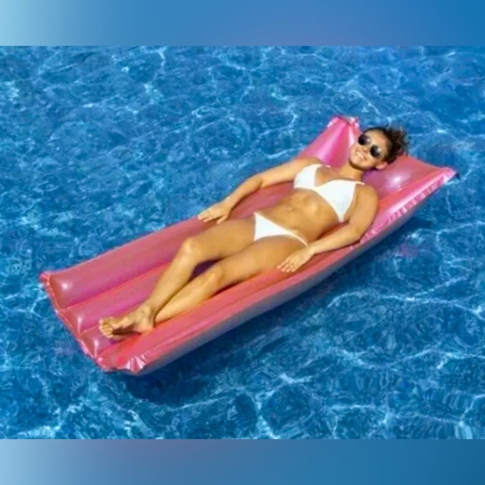 Sunshine Pink Inflatable Mattress Pool Float Raft Water Toy 72” Brand New
